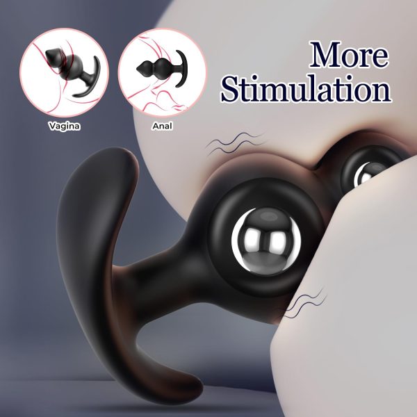 Gilingirl Dual Ball Anal Plug Silicone Beginner Friendly-4