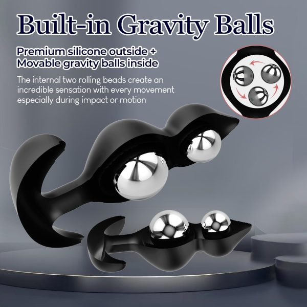 Gilingirl Dual Ball Anal Plug Silicone Beginner Friendly-1