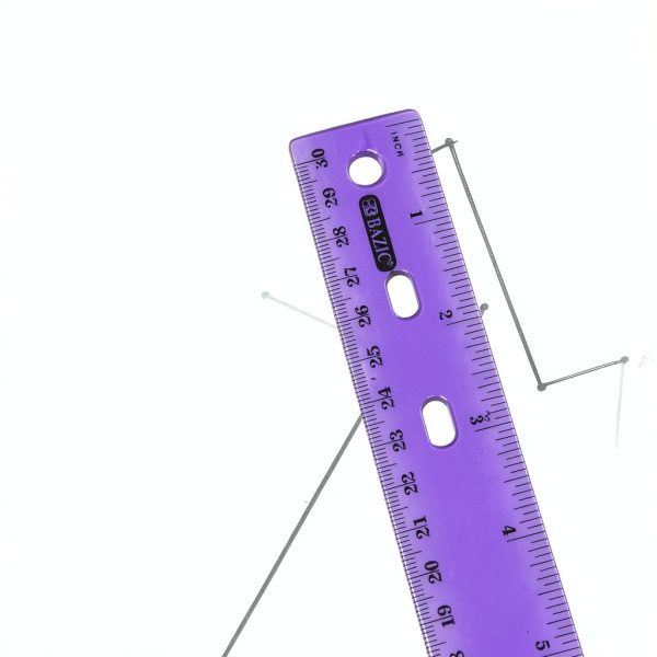 BAZIC 12 Inch Ruler Dual Scale Plastic School Office-4