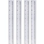 BAZIC Clear Plastic Ruler 12 Inch Dual Side Measuring-0