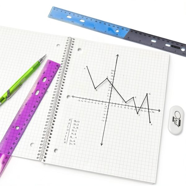 BAZIC 12 Inch Ruler Dual Scale Plastic School Office-6