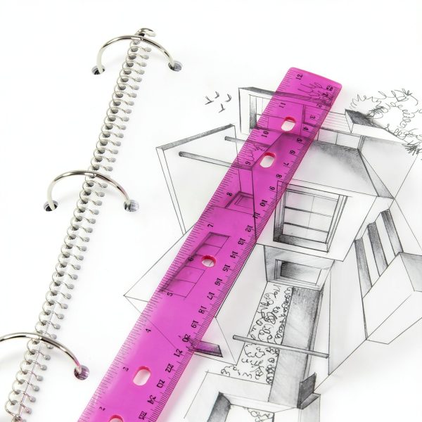 BAZIC 12 Inch Ruler Dual Scale Plastic School Office-3