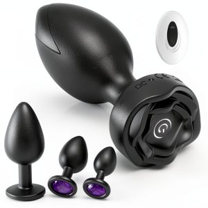 Haisuiit Vibrating Butt Plug Set Silicone Remote Control-0