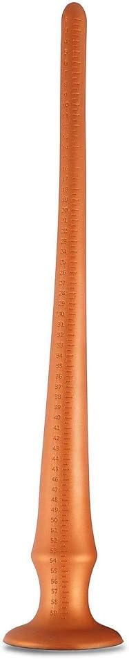 Sex Factory Anal Plug showing flexible silicone material and graduated scale