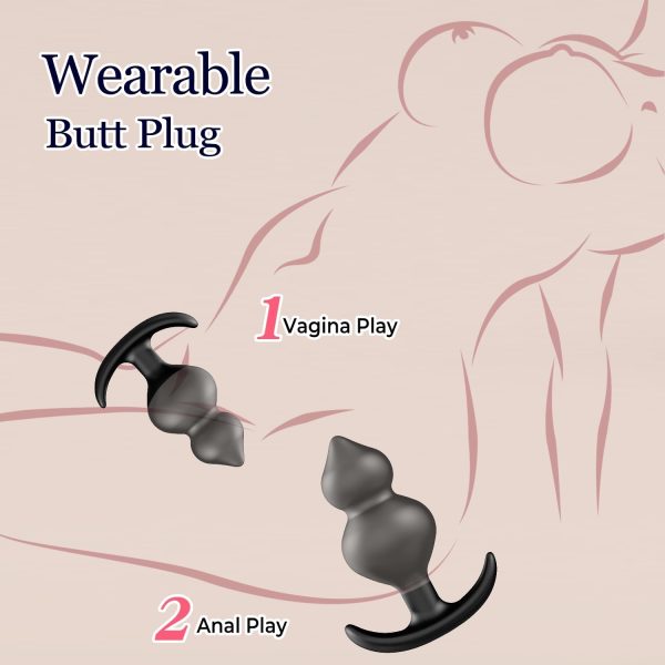 Gilingirl Dual Ball Anal Plug Silicone Beginner Friendly-5