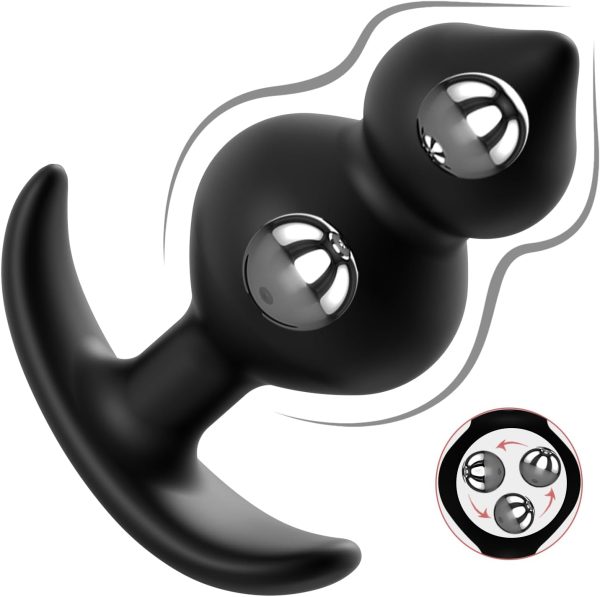 Gilingirl Dual Ball Anal Plug Silicone Beginner Friendly-0