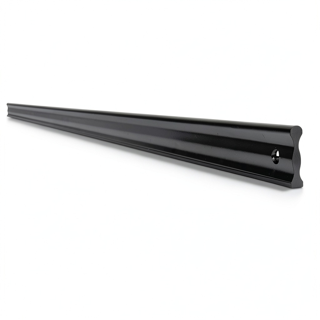 Peachtree aluminum straight edge standing on a workbench