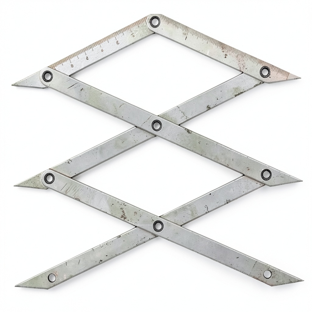 Center finder placed on a wooden board showing the aligned center point