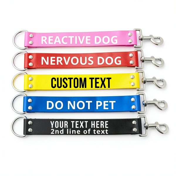 Custom Leash Extension Double-Sided Warning Vegan Leather Waterproof-6