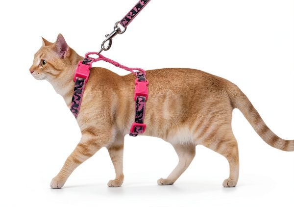 3PCS Cat Leash and Harness Set, Lightweight Cat Harness, Adjustable Escape Proof Kitten Walking Collar-4