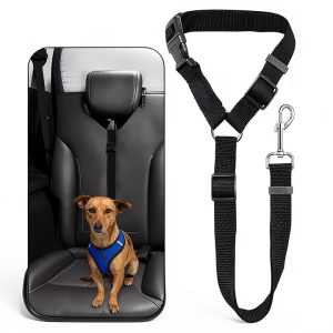 Adjustable Round Pet Car Safety Leash - Ideal for Dogs and Cats, Ensuring Safe Travels-0