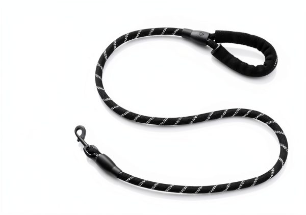 Reflective Dog Leash with Padded Handle Heavy Duty Nylon 5ft Brown-4