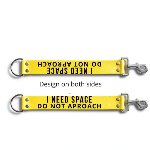 Custom Leash Extension Double-Sided Warning Vegan Leather Waterproof-1