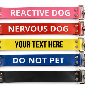 Custom Leash Extension Double-Sided Warning Vegan Leather Waterproof-0