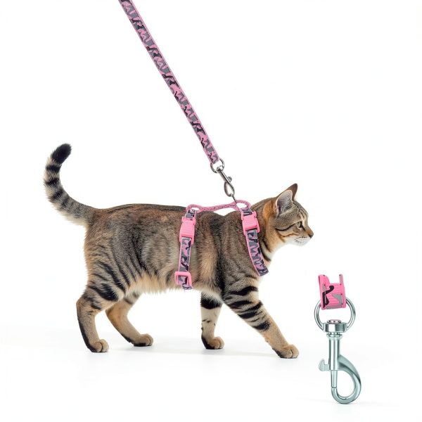 3PCS Cat Leash and Harness Set, Lightweight Cat Harness, Adjustable Escape Proof Kitten Walking Collar-5