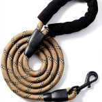 Reflective Dog Leash with Padded Handle Heavy Duty Nylon 5ft Brown-0