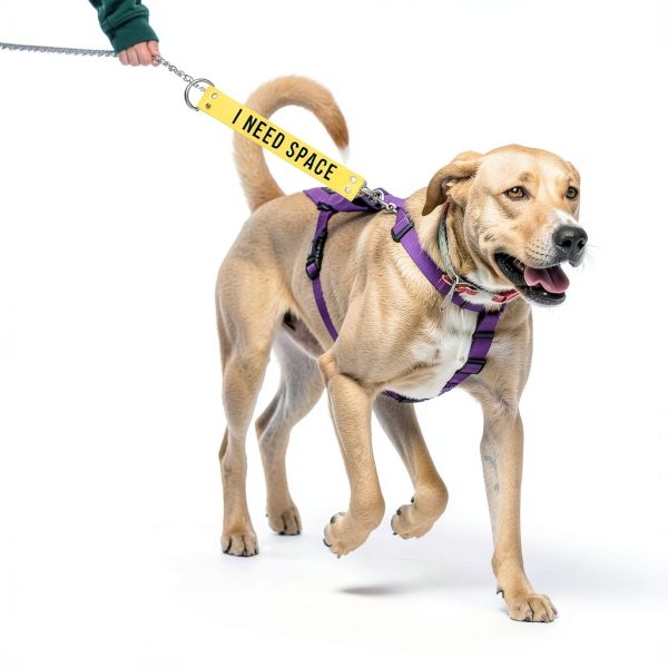 Custom Leash Extension Double-Sided Warning Vegan Leather Waterproof-2