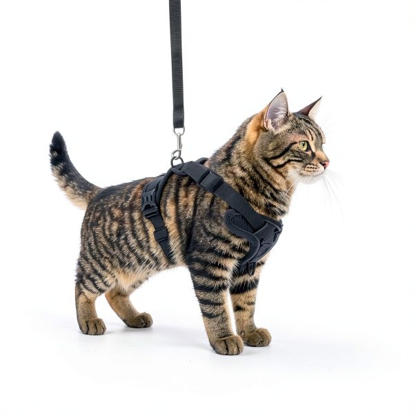Cat Chest Harness and Leash Set YBEATY Anti-Escape Mesh Grey-5