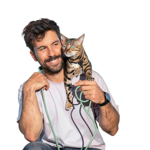 Long Rope Leash for Cats, Small Dogs & Puppies – Heavy Duty, Tangle-Free Lead for Walking, Training & Outdoor Play – Durable Nylon Pet Leash (Green 14FT)-4