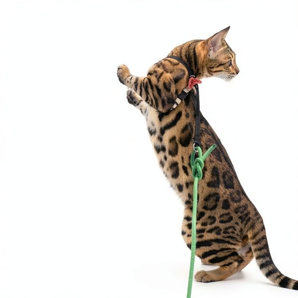 Long Rope Leash for Cats, Small Dogs & Puppies – Heavy Duty, Tangle-Free Lead for Walking, Training & Outdoor Play – Durable Nylon Pet Leash (Green 14FT)-3