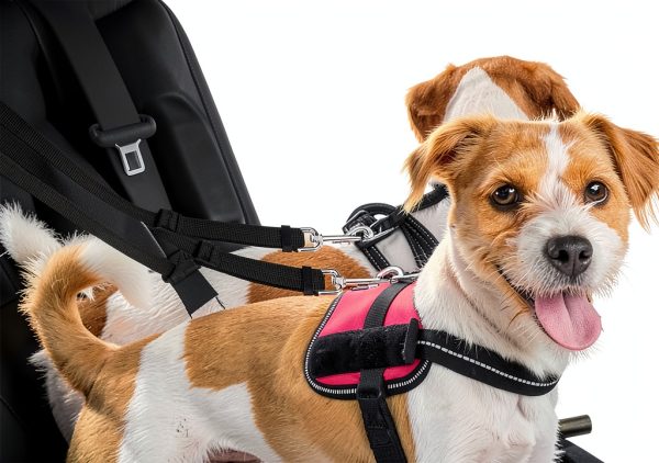 Pet Dog Cat Seat Belt Adjustable Car Headrest Restraint Black-4