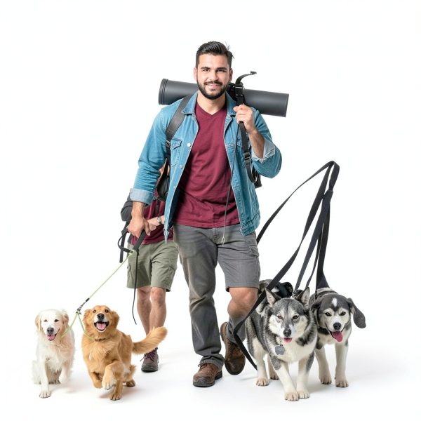 Dog Double Leashes,3-in-1 Pet Leash for Multiple Pets - Heavy Duty Dog Cat Lead with Reflective Stripes, Comfort Grip & Durable Metal Clasps (Green 4 Way)-3