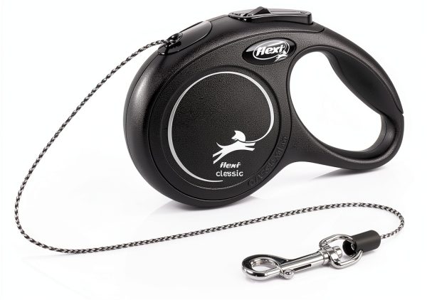 Flexi Cat Leash New Classic Cord Retractable X‑Small 10 ft Black-0