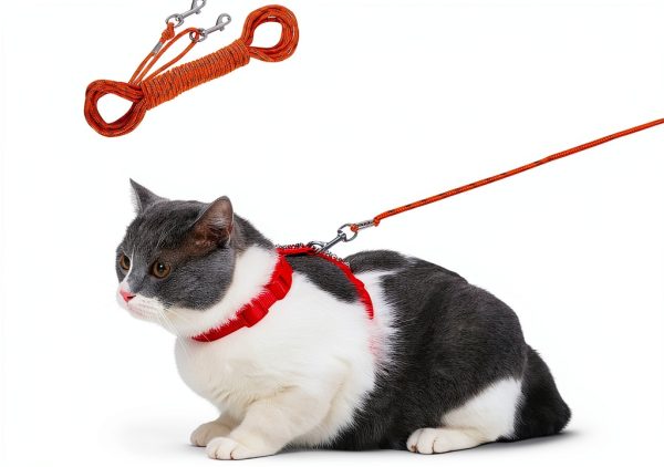 Reflective Cat Leash 50FT by muiyrtuy Nylon Extender for Small Pets-6
