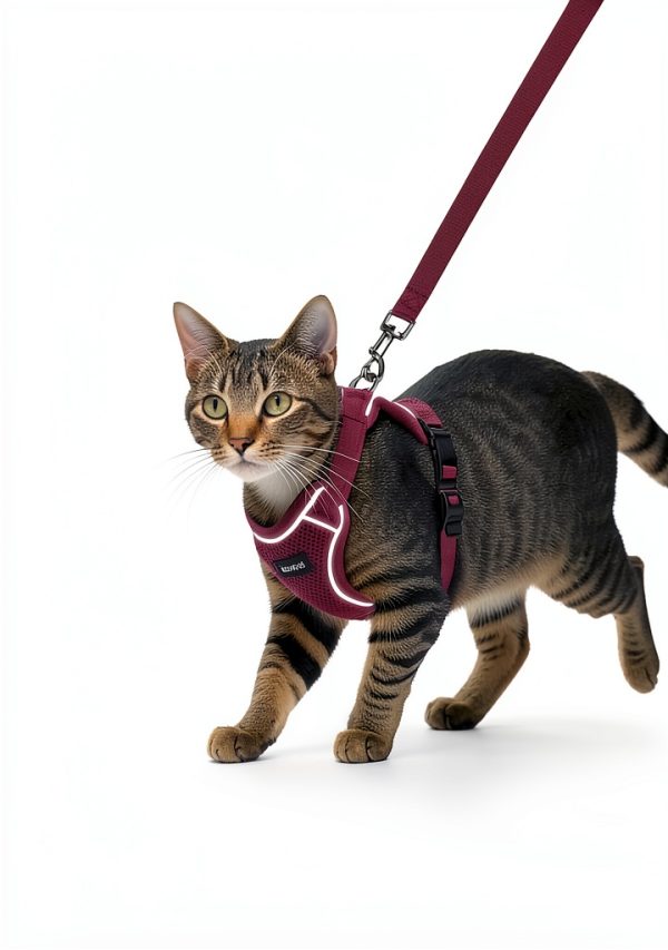 Cat Harness Kaazylab Escape Proof Adjustable Kitten Leash Pink S-5