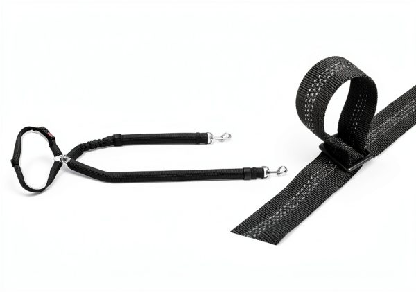 Pet Rope Safety Leash with Reflective Elastic Chain – Black 2.5×75-6
