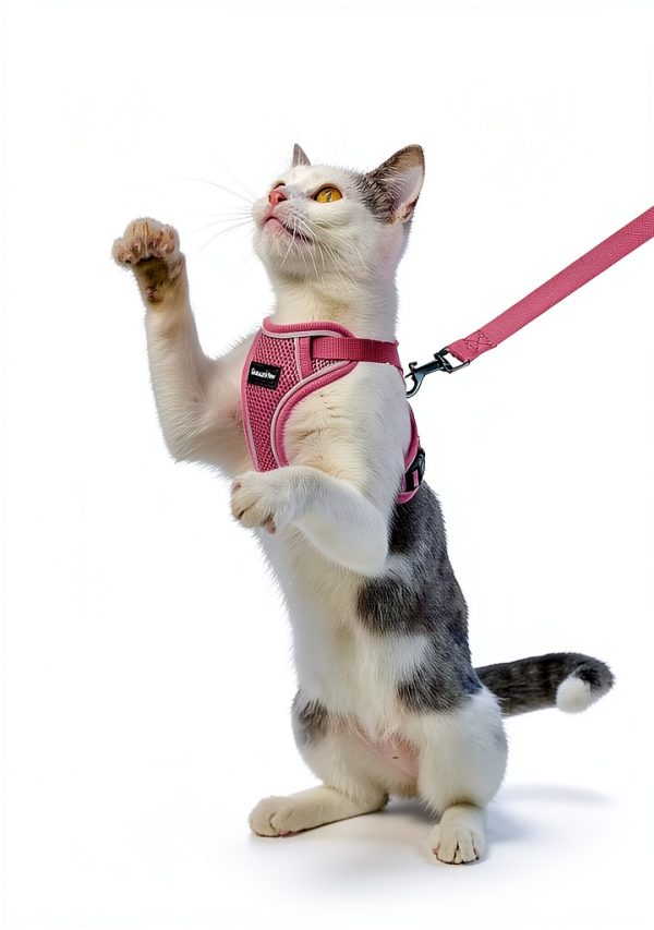 Cat Harness Kaazylab Escape Proof Adjustable Kitten Leash Pink S-1