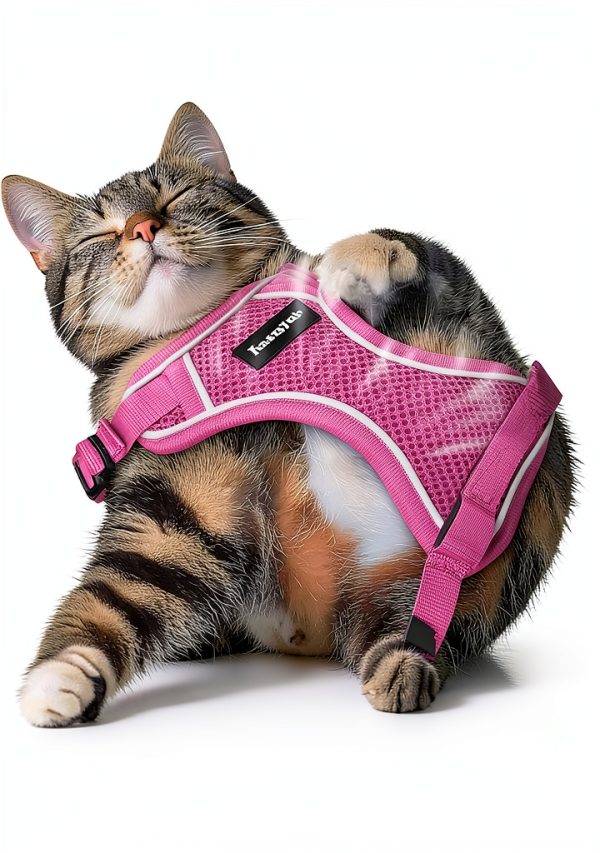 Cat Harness Kaazylab Escape Proof Adjustable Kitten Leash Pink S-2