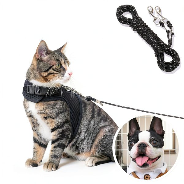 Reflective Cat Leash 30ft Escape Proof CHERPET Outdoor Leash for Cats-6