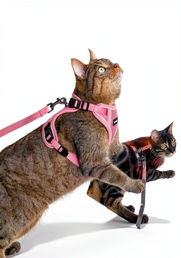 Cat Harness Kaazylab Escape Proof Adjustable Kitten Leash Pink S-6