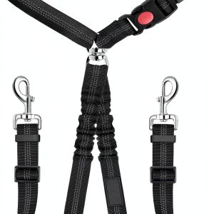 Pet Rope Safety Leash with Reflective Elastic Chain – Black 2.5×75-0