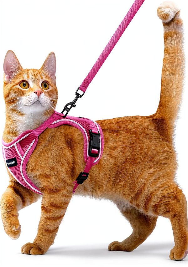 Cat Harness Kaazylab Escape Proof Adjustable Kitten Leash Pink S-0