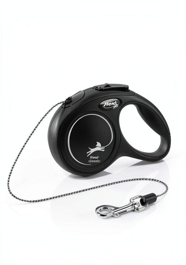 Flexi Cat Leash New Classic Cord Retractable X‑Small 10 ft Black-1