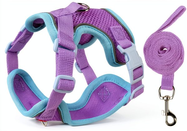 Cat Harness and Leash Set Muejjur Escape-Proof Reflective Vest XL-0