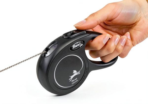 Flexi Cat Leash New Classic Cord Retractable X‑Small 10 ft Black-3